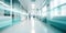 Blurred figures of healthcare workers in motion through the corridor of a modern clinic - a testament to cohesive