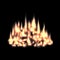 Blurred fire light effect, background fireplace with flames red-hot, ember or smoldering coals