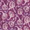 Blurred floral effect ikat vector texture. Modern mottled glitch flower. Boho purple variegated melange all over tile. Dense