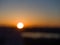 Blurred focus. Sunset on the horizon
