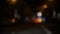 Blurred footage of transport. Blur of city lights along the road, out of focus light at night. Traffic on the road of
