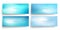 Blurred horizontal banners with soft blue colored gradients. Set of azure defocused abstract smooth templates.