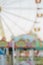 Blurred image of an amusement park, background.