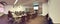 Blurred image of business people and student sitting in conference room, meeting room for profession seminar with screen projector