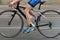 Blurred image of cyclist, motion effect