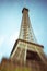 Blurred image of the Eiffel Tower in Paris, France