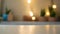 Blurred image of empty stage in room. Horizontal softness blurry inerior with boken