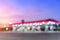 Blurred image of gas station with bokeh background