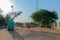 Blurred image, Jaisalmer, Rajasthan, India. Tanot Mata Mandir at India Pakistan border in Thar desert. Ancient temple maintained