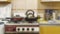 Blurred, image, kitchen, interior, tableware, banner, background,