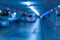 Blurred image parking garage