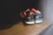 Blurred image running shoes in wardrobe