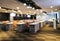 Blurred images of meeting rooms - meeting rooms to set tables and chairs beautifully arranged and ready to accommodate attendees,