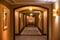 Blurred of Interior of hotel corridor, passage