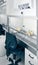 Blurred interior of modern cell culture room in laboratory