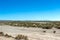 Blurred landscape of Bolivian desert in sunny day with blue sky Eduardo Avaroa Park, Bolivia