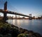 Blurred Manhattan Bridge At Night