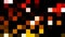 Blurred mosaic with red, orange, yellow, brown, and white color on black background