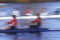 Blurred motion image of rowers