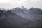 Blurred Mountain Panorama on Cloudy Day