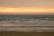 Blurred ocean. Beach landscape at sunset