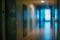 Blurred office corridor doors partitions without focus