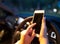 Blurred photos, the dangers of using a cell phone while driving at night, select focus