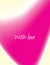 Blurred pink heart and `With Love` on light yellow background. Simple vertical pattern