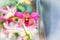 Blurred of pink orcid for background