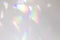 Blurred rainbow light refraction texture on white wall