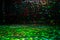 blurred rays of light on disco floor. red green blue neon searchlight lights. laser lines and lighting effect