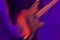 Blurred rock music background, bass guitar