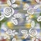 Blurred seamless wavy pattern with roses. 3D