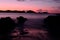 Blurred seascape at dusk, New Zealand
