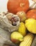 Blurred seasonal harvested agriculture products background