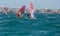 Blurred second term RSX class sailing regatta