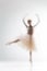 Blurred silhouette of ballerina on white background