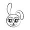 blurred silhouette caricature face rabbit animal with expressive eyes