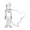 Blurred silhouette caricature faceless full body bearded super man hero with heart symbol in uniform