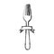 blurred silhouette cutlery fork kitchen element