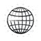 Blurred silhouette front view globe earth world chart with lines