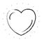 Blurred silhouette front view heart shape symbol charity love