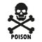 The blurred silhouette of a skull with crossbones and the word poison. Vector element isolated on light background.