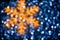 Blurred snowflake and lights background