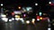 Blurred  soft focus city traffic at night in Los Angeles