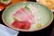 Blurred soft of fresh raw bluefin tuna sashimi