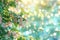 Blurred spring meadow with gradient sky and bokeh effect for serene nature background