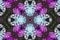 Blurred Symmetry flowers, mandala, kaleidoscope and design pattern abstract background