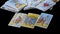 Blurred tarot cards in a card spread, isolated on Black