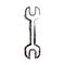 Blurred thick contour metallic wrench icon